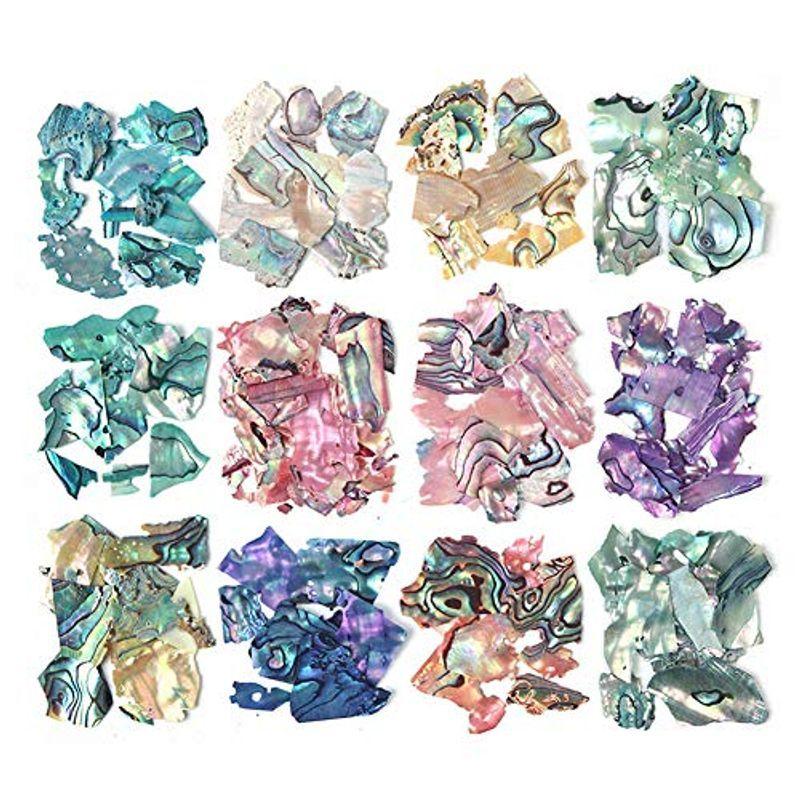12色セット ネイル石パーツ ネイル貝殻風 偏光色 レジン ジェルネイル ネイルアート