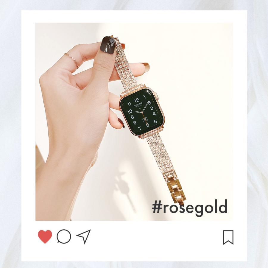 アップルウォッチ バンド レディース ステンレス glitter チェーン