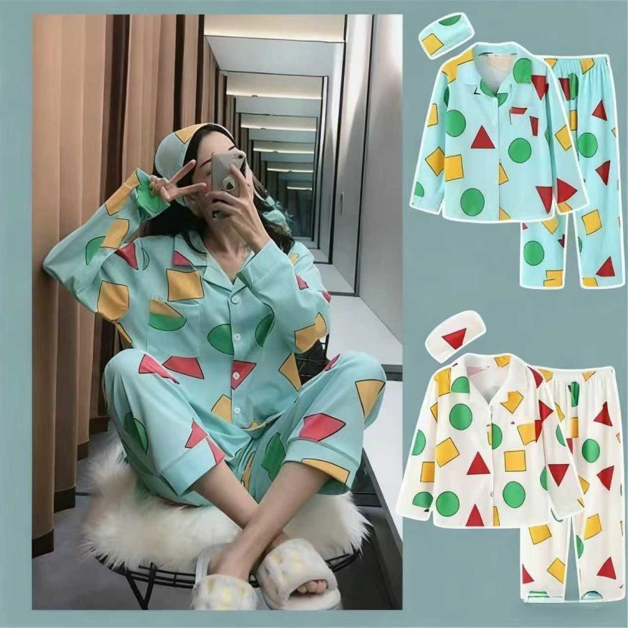 パジャマ レディース  クレヨンしんちゃん セサミのビック 部屋着 新作 部屋着 セットアップ レディース 上下セット 夏春 可愛い の商品画像