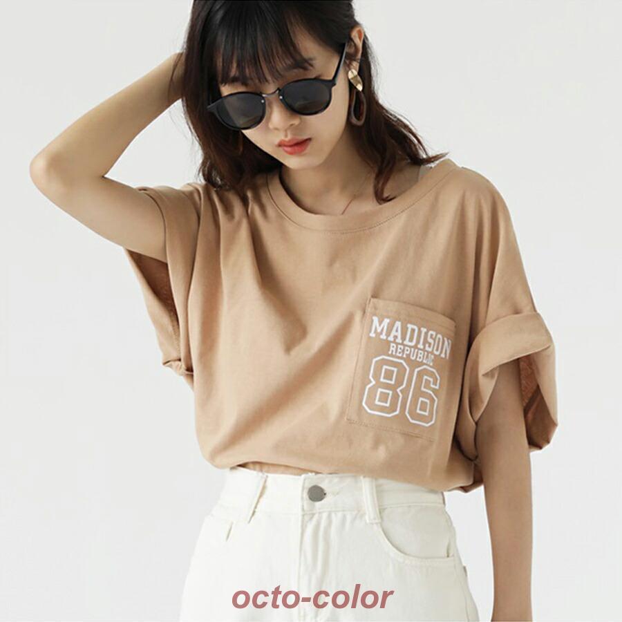 tシャツ オーバーサイズ 半袖 ロゴプリント レディース 半袖
