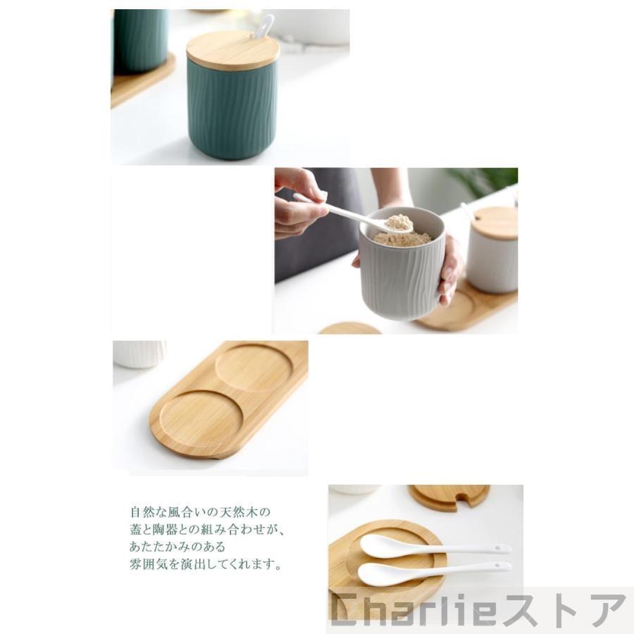 調味料容器 保存容器 キャニスター 陶器 3個セット 調味料ポット