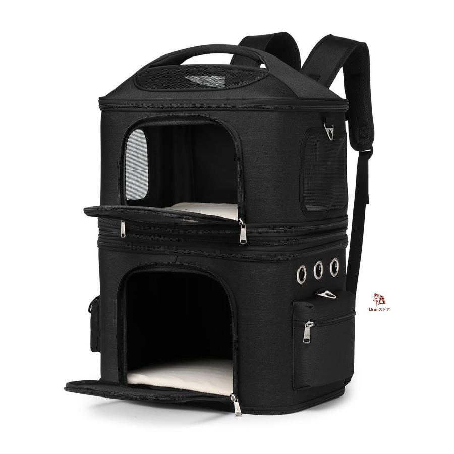 猫 2匹 リュック 分離可 キャリー 2層 ペット キャリーバッグ