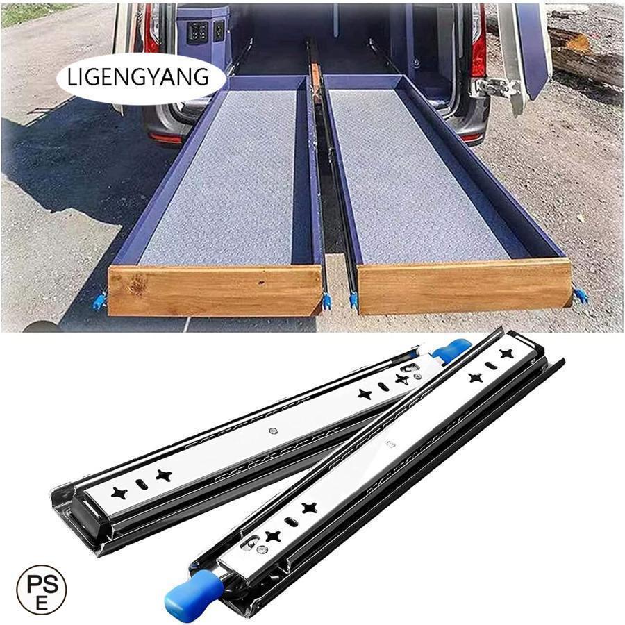 超重量用スライドレール 250-1500mm ロック付 引き出しスライド 完全な拡張ボール 左右1セット 耐荷重 120Kg 産業用スライドレール ソフトクローズ 引き出しレ の商品画像