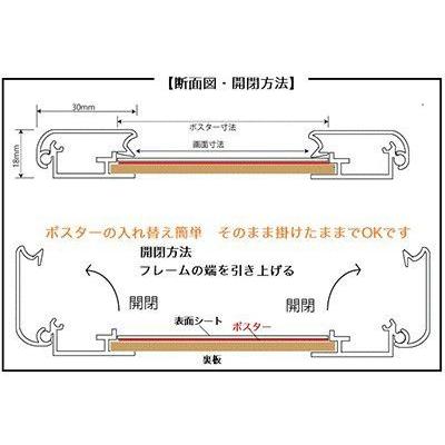 4枚セット】 ポスターフレームCA111 サイズ A1 前面開閉式