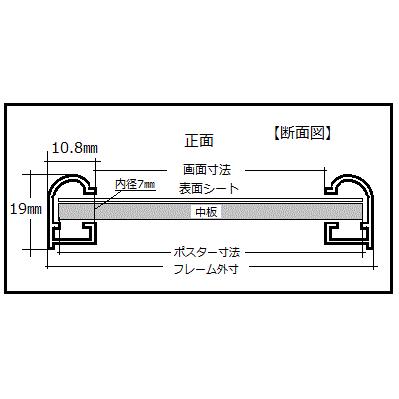 送料無料 ポスターフレームHT711 A1ブラック UVカット表面シート