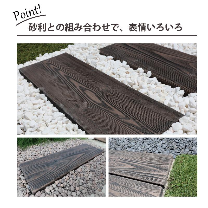 置くだけ 敷くだけ 庭 枕木 木目調 防草シート付きコンクリィ ペイブ 