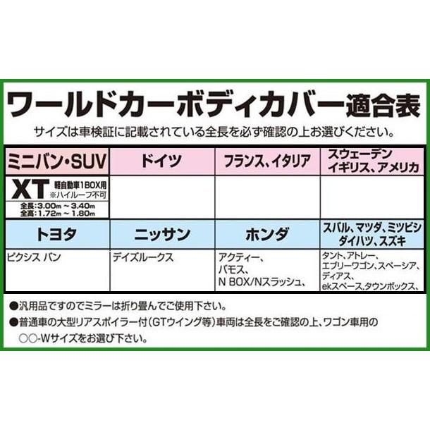 最大70 オフ ユニカー工業 ワールドカーボディカバー ミニバン Suv Xt軽自動車1box用 全長3 0 3 4m 全高1 72 1 80m Cb 118 Fucoa Cl