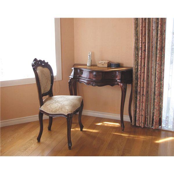 アンティーク調猫足ダイニングチェア 〔肘付き〕 木製 『フランシスカ