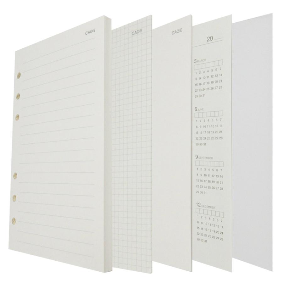 リフィル 6穴 A6 システム手帳 バイブルサイズ ルーズリーフ 横罫 60枚 U罫 8mm 4mm方眼 無地 3種類 カレンダー リフター 下敷き 上質紙 B01 D9notepaper001a6n Panfam 通販 Yahoo ショッピング