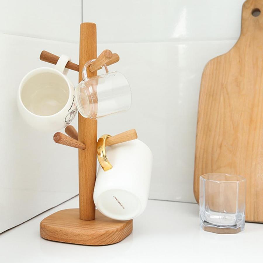 送料無料 マグカップスタンド コップスタンド ホルダー おしゃれ マグカップ 木製 コーヒーカップ