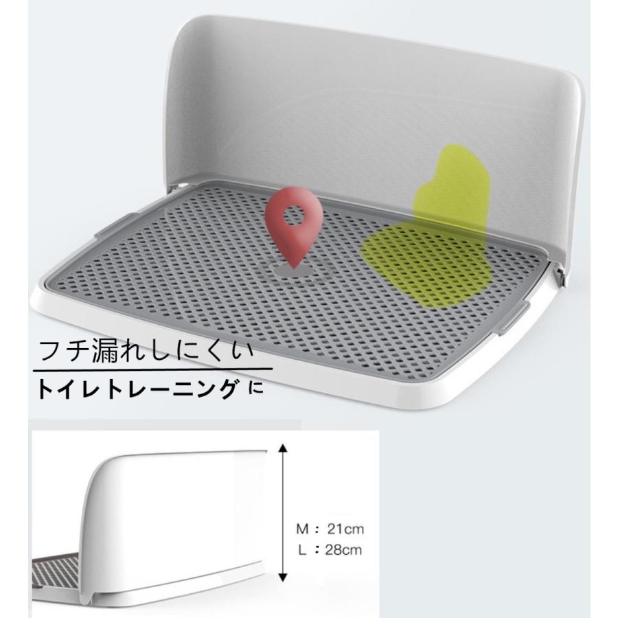 犬用トイレ 犬 トイレトレー オス犬用 壁付タイプ L字型のトイレ 小型
