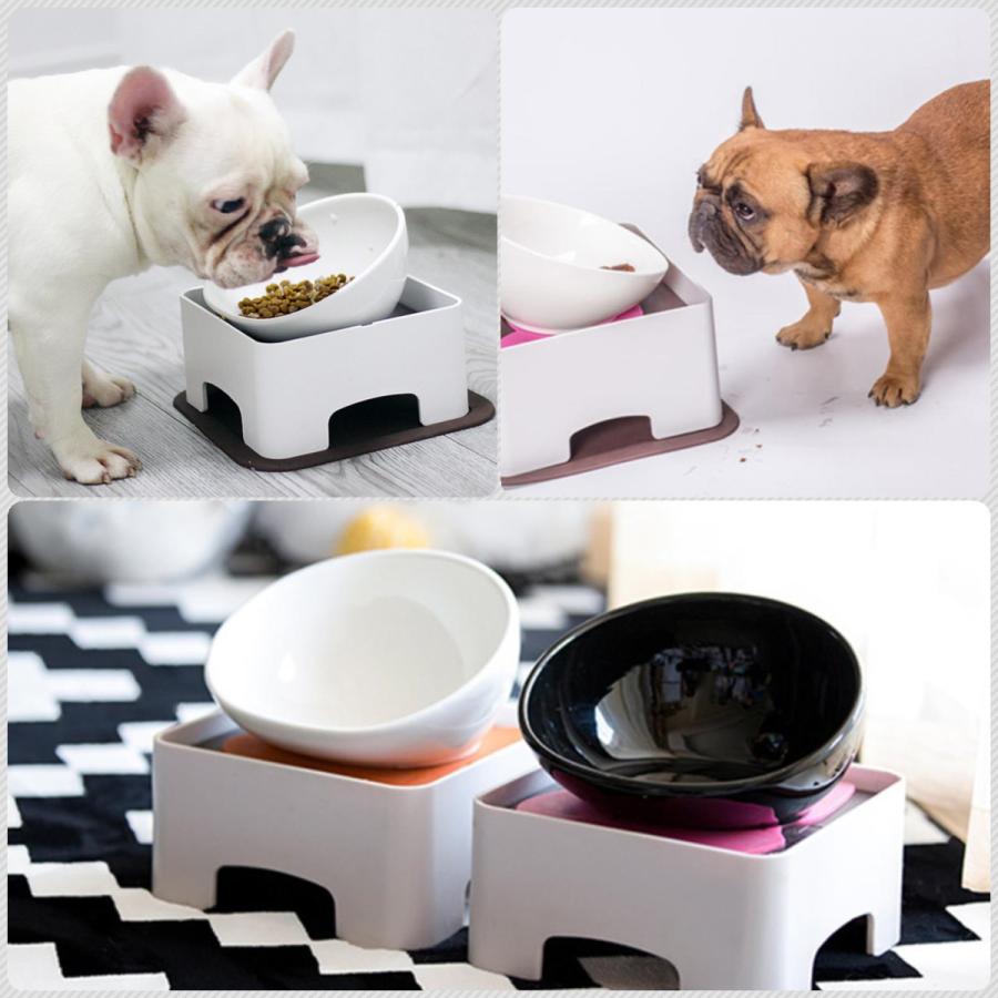 犬 猫 ペットフードボウル 給食台セット エサ入れ 餌入れ 食器 陶器