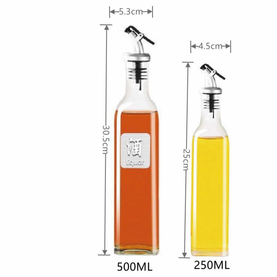 調味料ボトル オイル ボトル 醤油ボトル 油さし 醤油さし 漏れ防止 角型 250ML ビネガーボトル 調味料入れ 家庭キッチン 飲食店 透明ガラス｜panni-fashion｜17