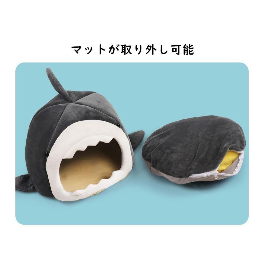 dada屋　ガレージキット　サメ猫　大(25cm) 猫 ハウス ペット サメ型 鮫型 犬 猫用 ベッド ペットベッド