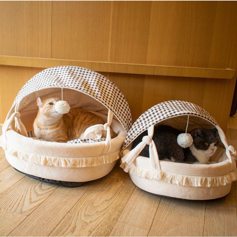 猫ハウス ペットベッド 犬ハウス クッション ベッド 枕付き 犬用 猫用