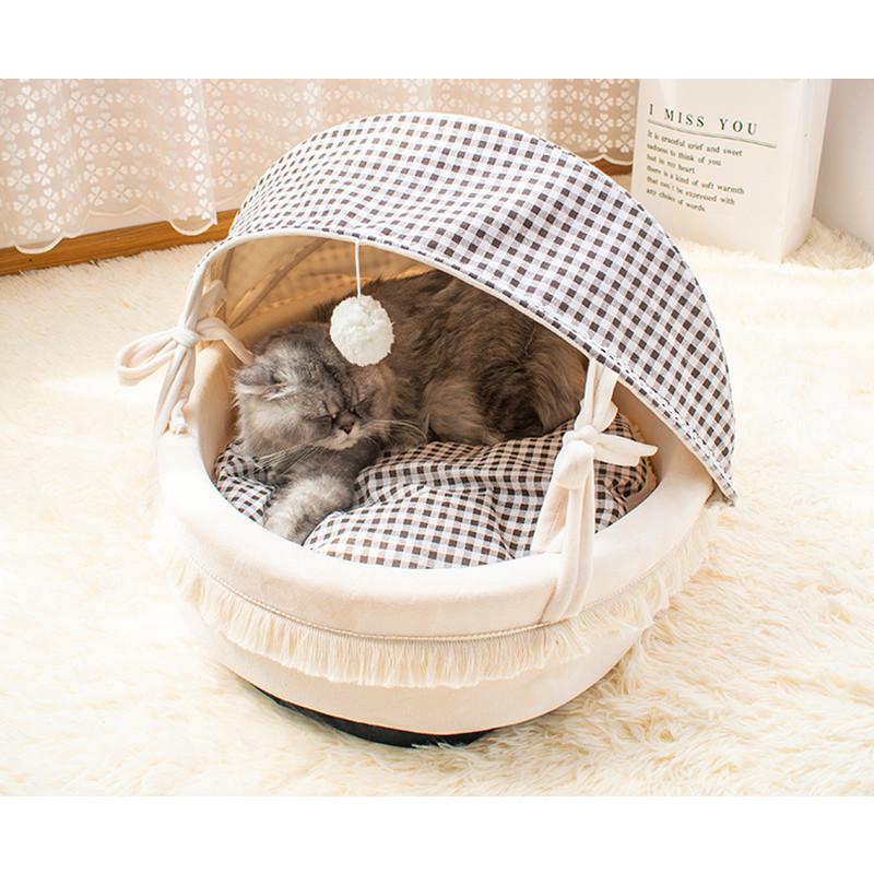猫ハウス ペットベッド 犬ハウス クッション ベッド 枕付き 犬用 猫用