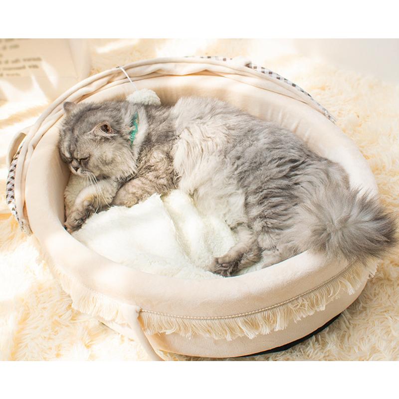 ペットハウス　犬　猫　キャットハウス　クッション付 猫ハウス ペットベッド 犬ハウス クッション ベッド 枕付き 犬用 猫用