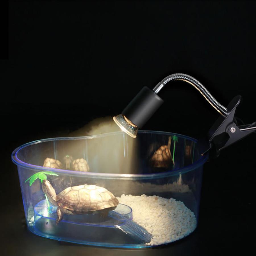 カメ用 ランプホルダー 爬虫類ライト クリップスタンド 電球付き