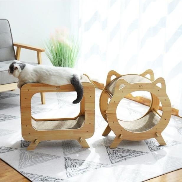 猫ハウス 爪とぎ ねこ ベッド 猫つめとぎ 爪研ぎ ハウス 木製 ダンボール詰め替え 猫ハウス 耐久性 ストレス解消 高級感 インテリア 通気 開放感 Panni