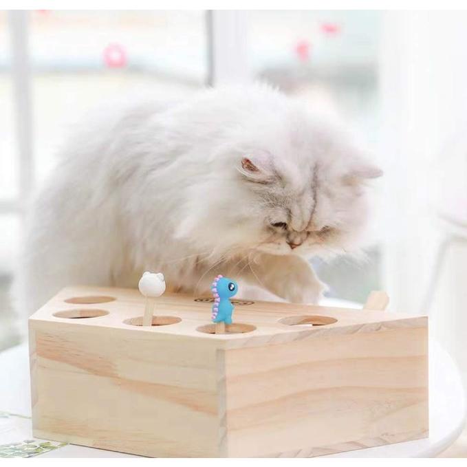 猫のおもちゃ 猫 おもちゃ 木製 もぐら叩き 猫じゃらし 猫遊び モグラ叩き 猫遊び 猫じゃれ 猫用おもちゃ 5穴 木製 |  | 04