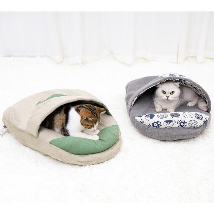 猫用寝袋 猫ベッド 冬用 寒さ対策 保温防寒 猫 ふとん ペットベッド 猫 犬 クッション ソファ ベッド型 ネコ 枕付き 送料無料 Dmlcww01 Panni2 Shop 通販 Yahoo ショッピング
