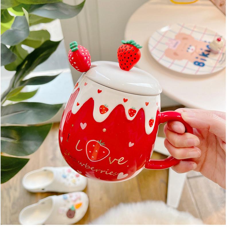 陶器マグカップ ミルクコップ コーヒーカップ 可愛い いちご お茶カップ コ ップ かわいい 350ml レディースコ ップ シ ンプル 送料無料 Lmwzblb01 Panni2 Shop 通販 Yahoo ショッピング