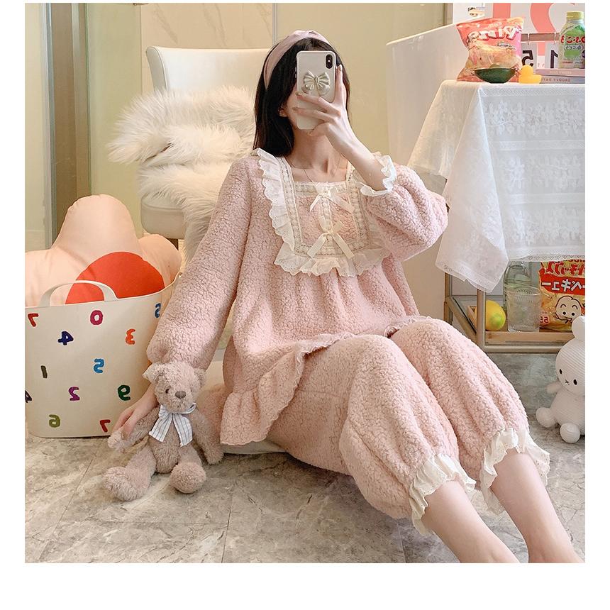 ルームウェア 上下セット もこもこ レディース パジャマ 厚手 ゆったり 可愛い 冬 部屋着 長ズボン 長袖 プルオーバー 秋冬 Lyyjcxapajiama5 Panni2 Shop 通販 Yahoo ショッピング