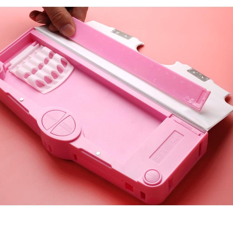 ペンケース 両面開き 筆箱消しゴム ハサミ ルーラー 尺 鉛筆削り 収納