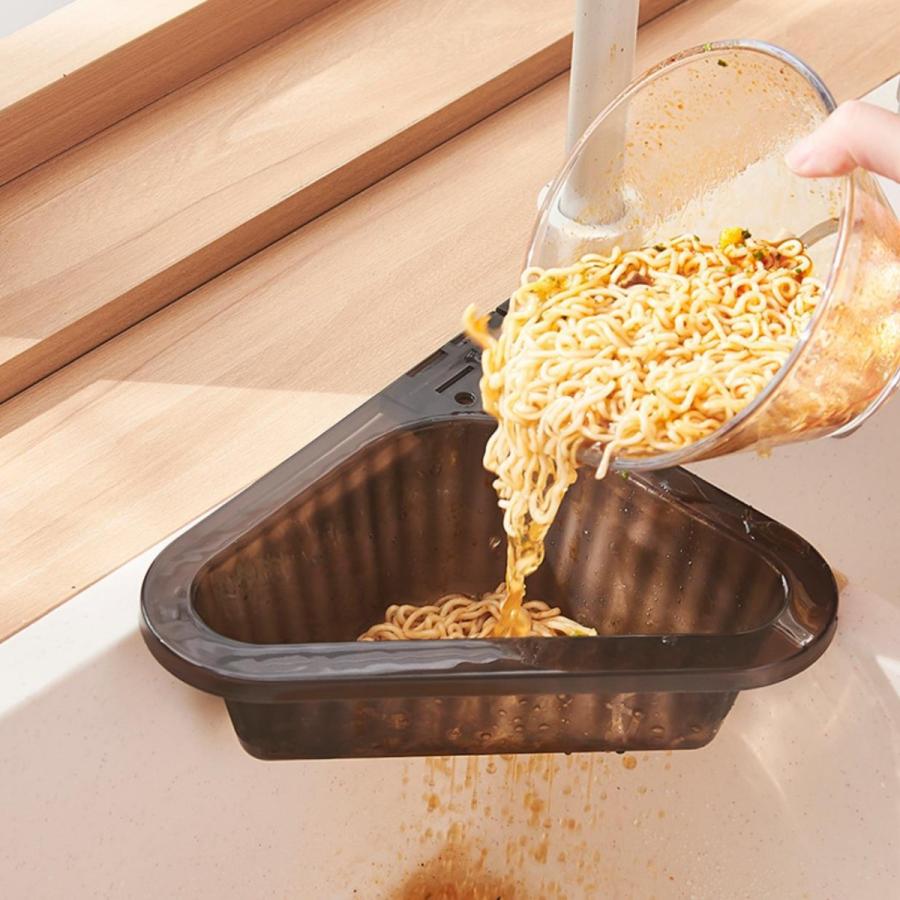 三角形コーナー キッチン シンクストレーナー 挟む型 ゴミ受け 水切り