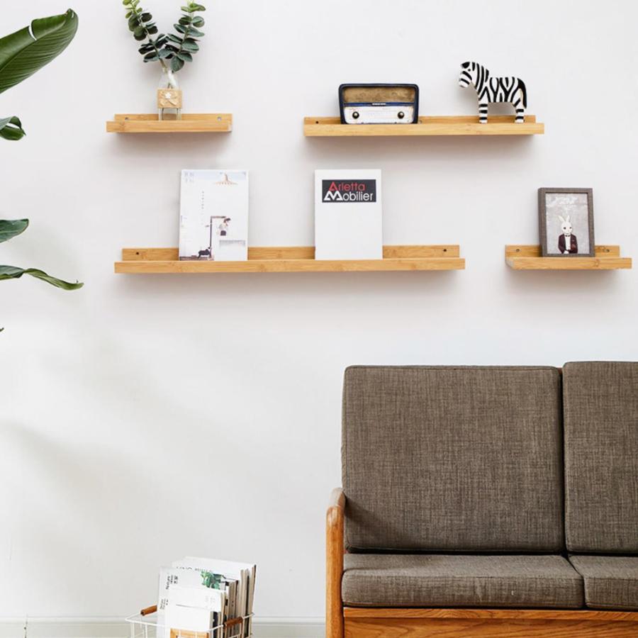 新品☆ ミハエルネグリンのシェルフ（インテリア） ウォールシェルフ ウッドシェルフ 楠竹 竹製 壁掛け 棚 壁面収納
