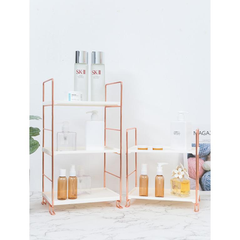 小物収納ラック 化粧品収納 本棚 雑貨収納棚 ゴールド 二層 三層 バスルーム収納ケース 空間節約 送料無料 Yszwj02 Panni2 Shop 通販 Yahoo ショッピング