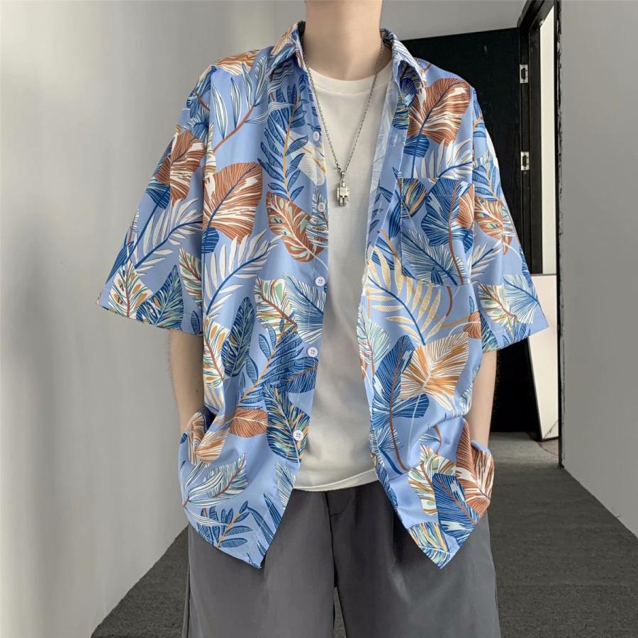 pochi アロハシャツ 半袖 アロハシャツ メンズ トップス 半袖シャツ ビーチウェア 男子トップス