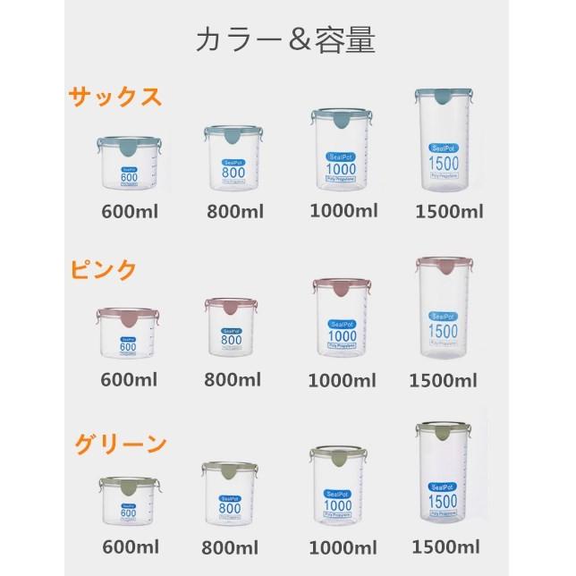 食品保存容器 プラスチック 密封 4点セット 4サイズ キッチン お菓子