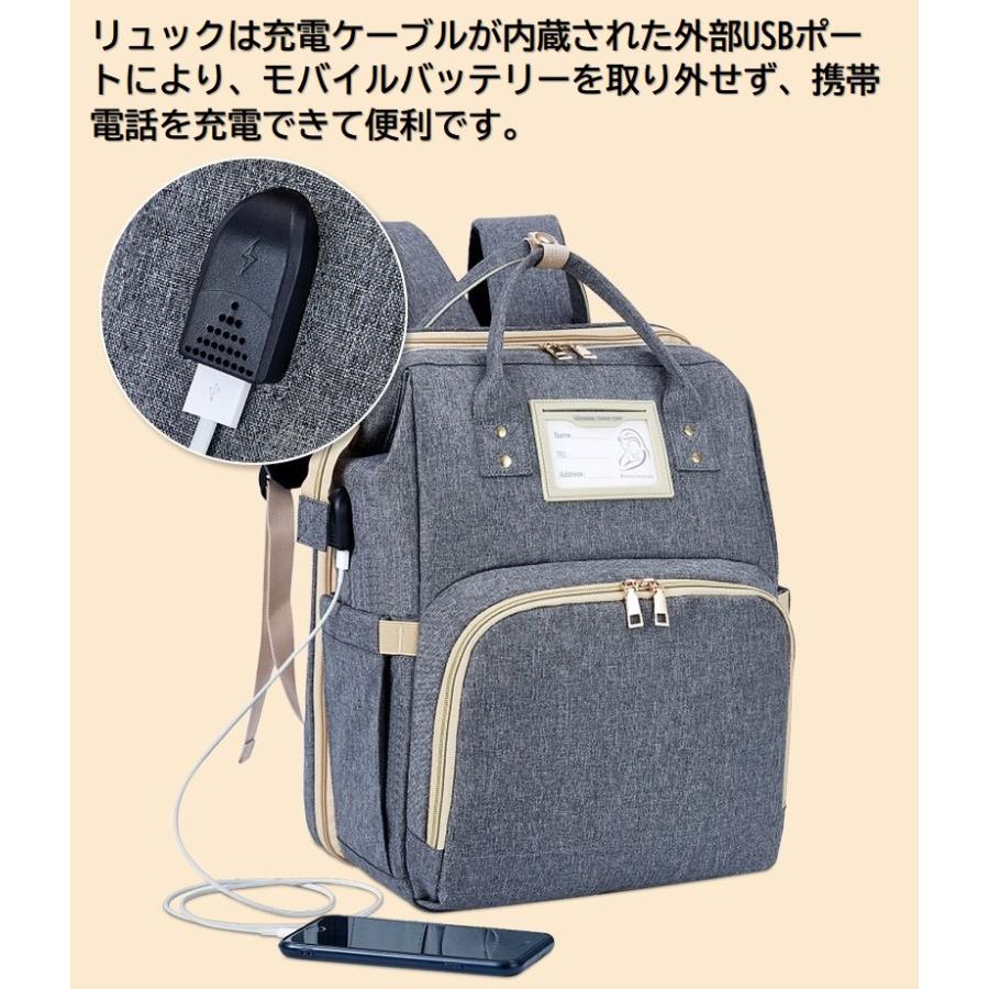 マザーズバッグ ベビーベッドバッグ ママバッグ リュック 大容量 多