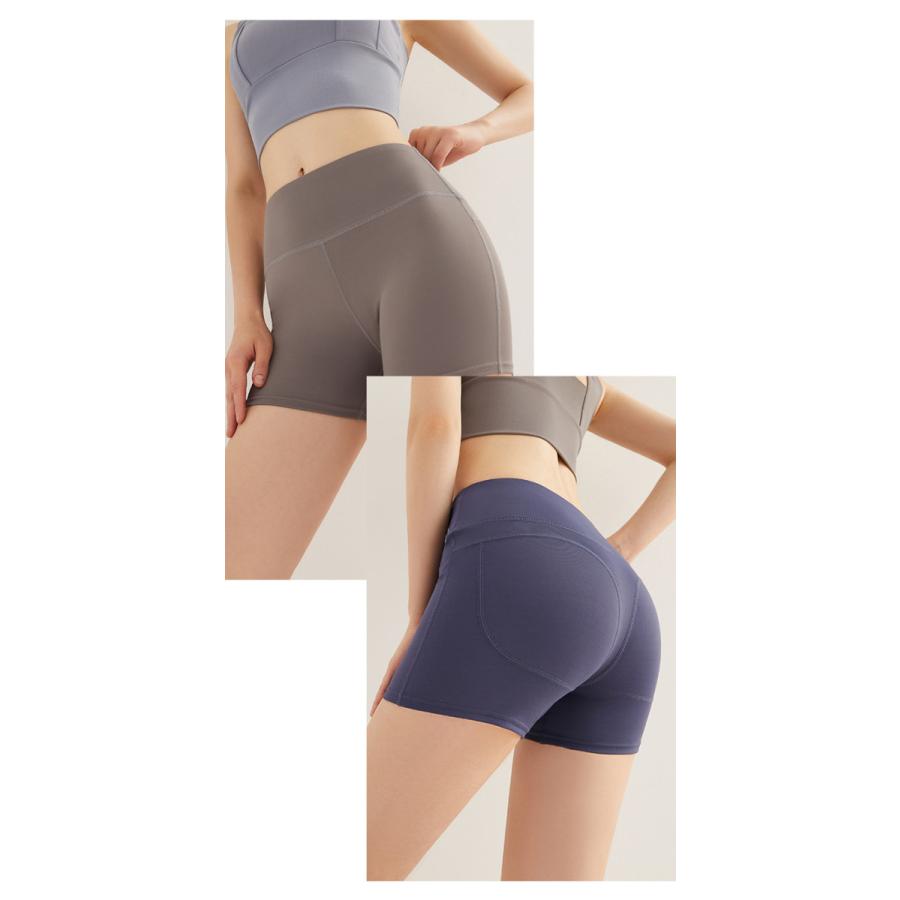 ヨガパンツ 薄手 ストレッチ ハイウエスト ヨガ ショートパンツ