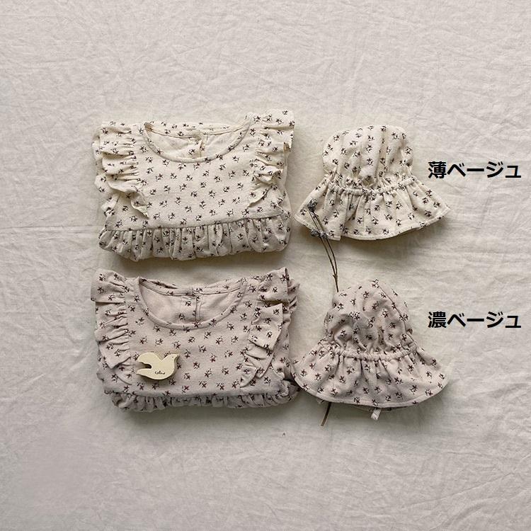 こども服 小花柄 総柄 姉妹 ロンパース ペアルック 女の子 ベビー 