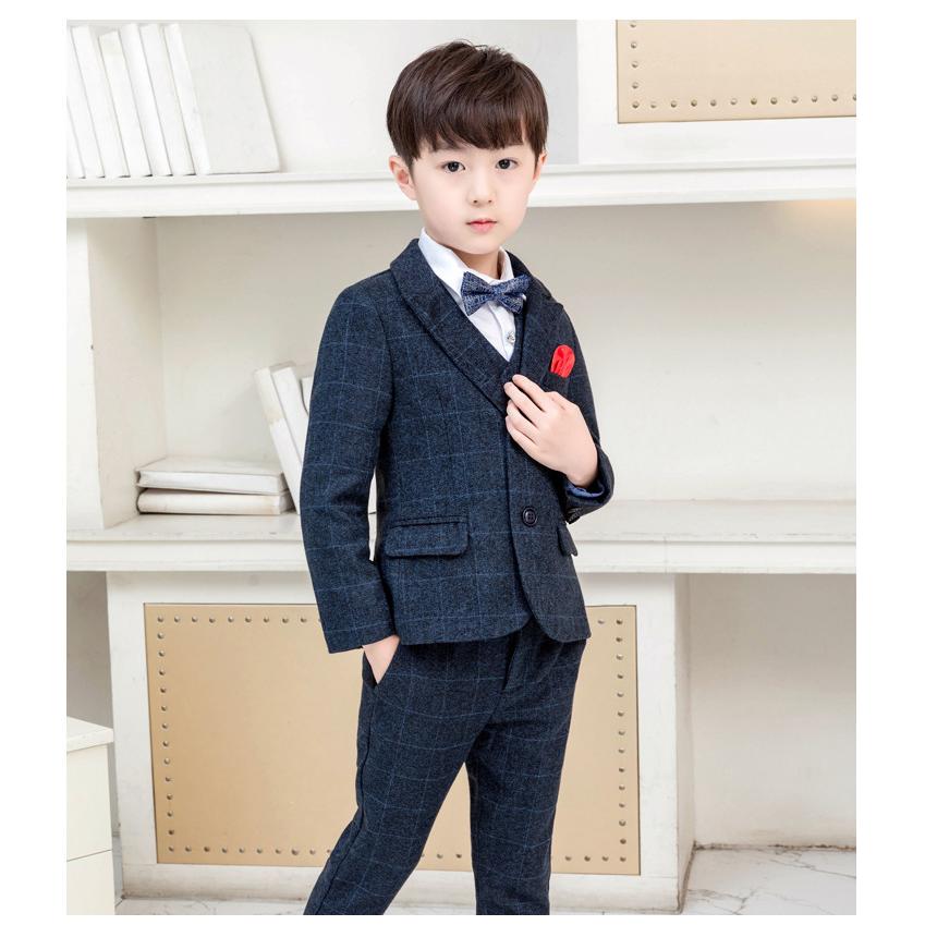 スーツ 男の子 フォーマル 子供スーツ 紳士服 6点セット チェック柄