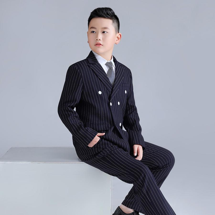 160cm 男児　フォーマルスーツ ストライプ 黒 4点セット 160cm 男児 フォーマルスーツ ストライプ 黒 4点セット 楽天市場