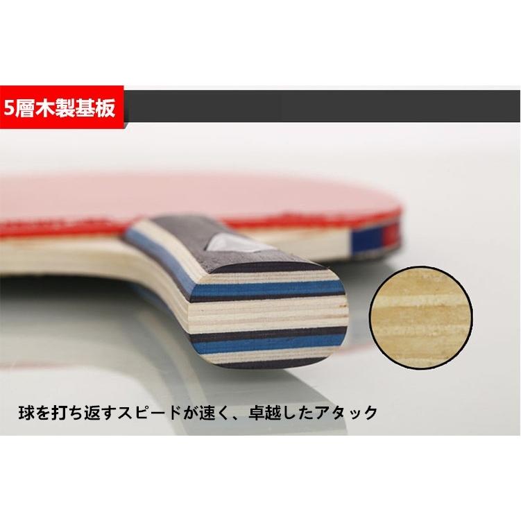 卓球 ラケット 2点入りセット 高弾性スポンジ 5層木製基板 両面裏