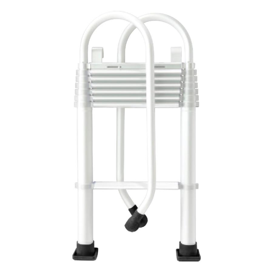 7尺】伸縮ロフトはしご_オールホワイト_手すりつき : ロフト