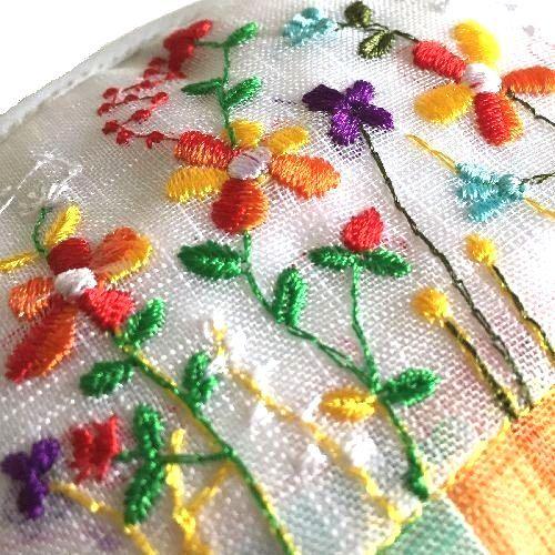 花刺繍 ポジャギ チョガッポ コインケース 丸型☆クリックポスト可  