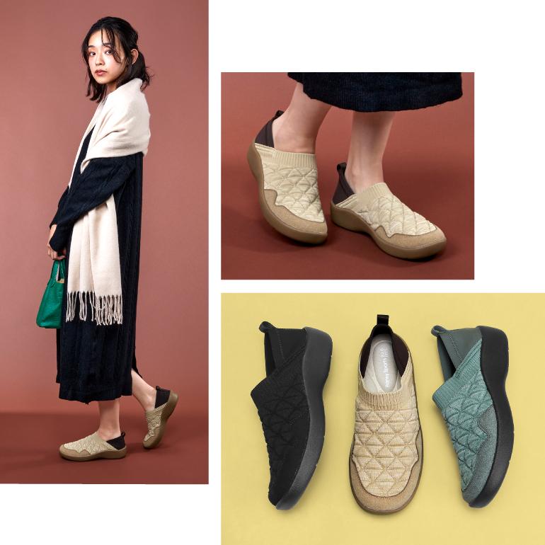 PANSY シューズ 靴 スリッポン 2WAY ニット 幅広 ソフト 楽ちん