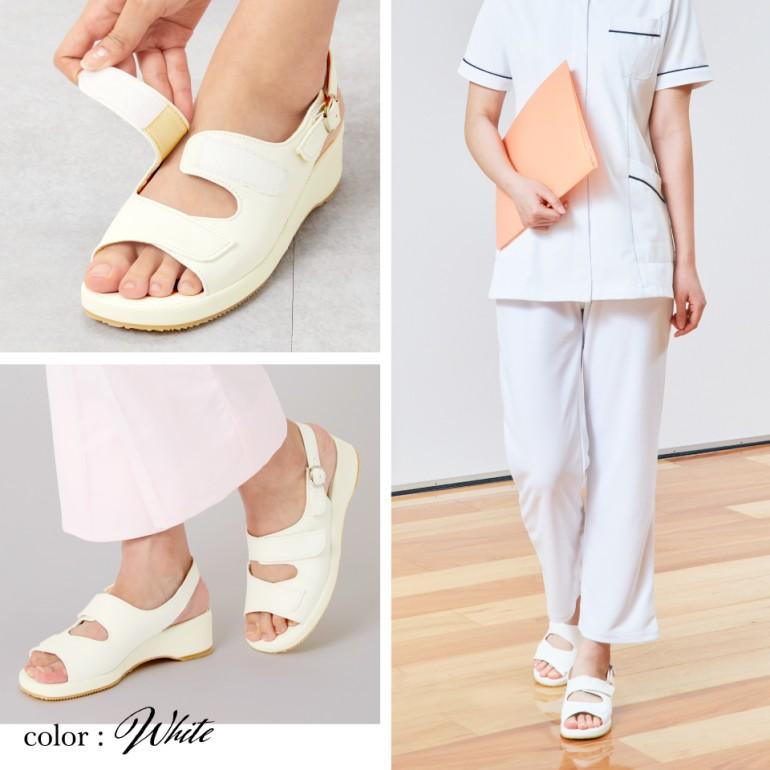 オフィスサンダル ナースサンダル サンダル レディース ナース 黒 白 履きやすい 靴 パンジー pansy BB5303 | PANSY | 06