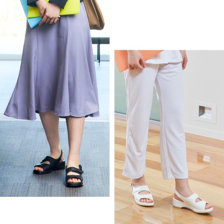 オフィスサンダル ナースサンダル サンダル レディース ナース 黒 白 履きやすい 靴 パンジー pansy BB5303 | PANSY | 07