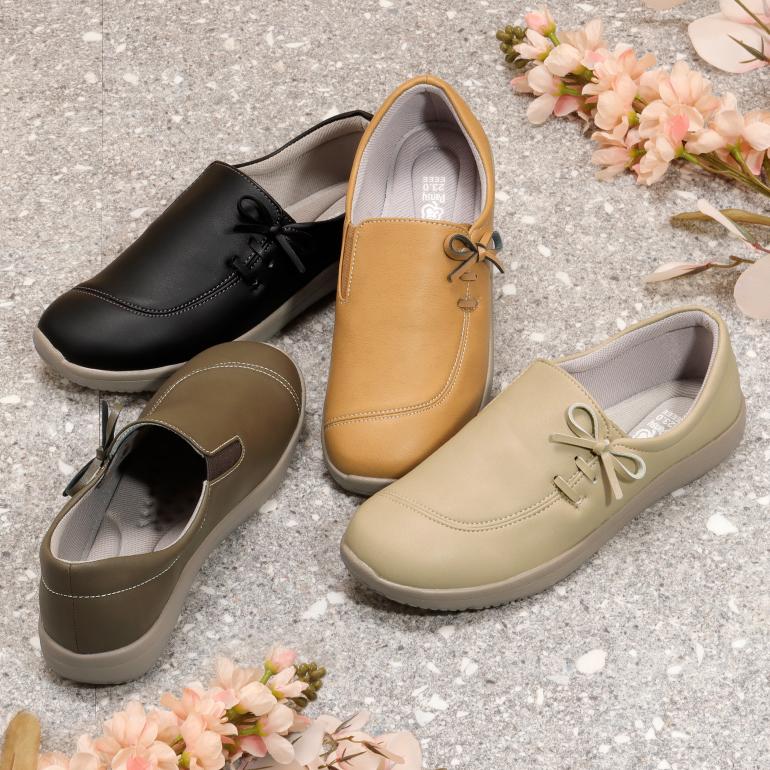 PANSY（パンジー） シューズ レディース 靴 スリッポン ゆったり 幅広