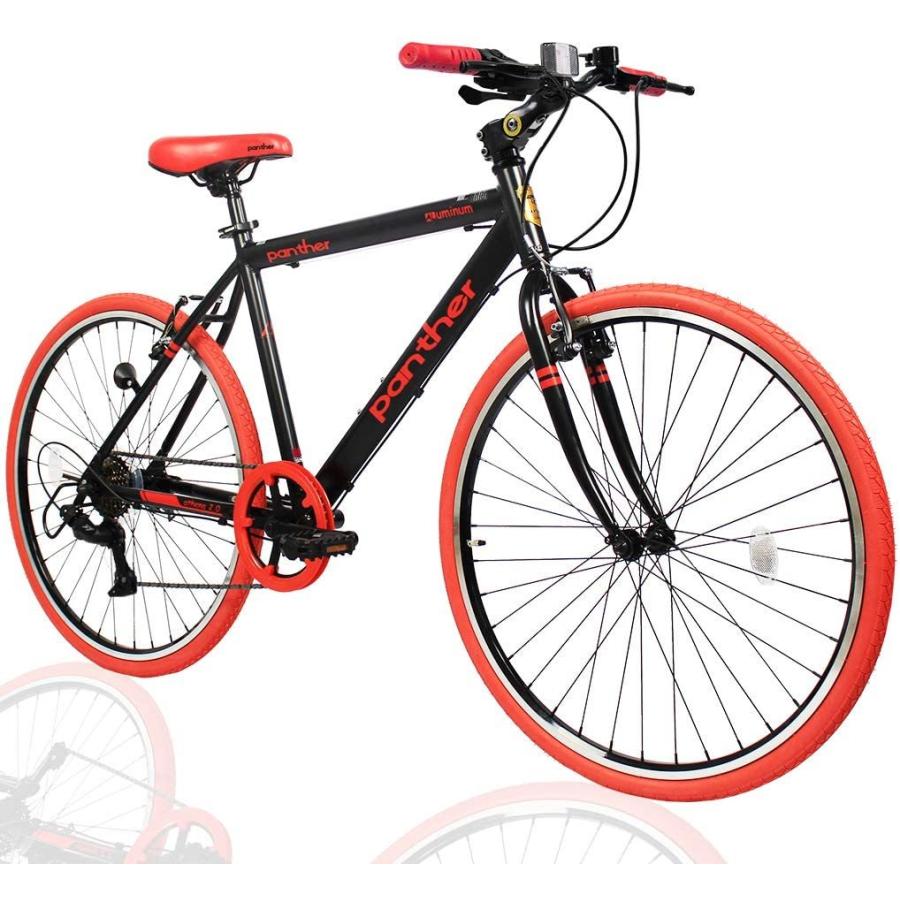 PANTHERクロスバイク軽量アルミ製フレーム外装7段変速フロントハブクイックリリース搭載 アジャスタブルステム厚手クッションサドル Vブレーキ｜panther-bicycle｜12