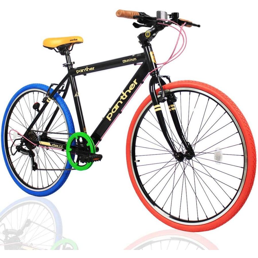 PANTHERクロスバイク軽量アルミ製フレーム外装7段変速フロントハブクイックリリース搭載 アジャスタブルステム厚手クッションサドル Vブレーキ｜panther-bicycle｜14