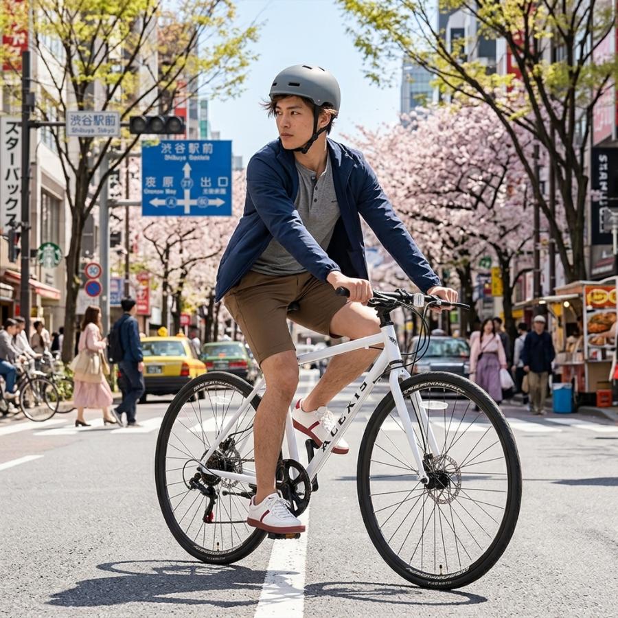 ACEXIS クロスバイク 自転車 シマノ7段変速 適応身長160cm以上 厚手