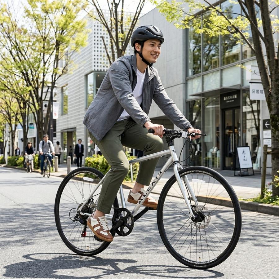 ACEXIS クロスバイク 自転車 シマノ7段変速 適応身長160cm以上 厚手