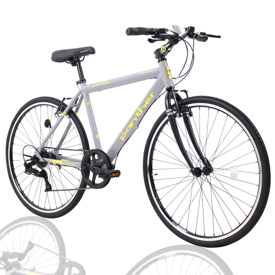 PANTHERクロスバイク軽量アルミ製フレーム外装7段変速フロントハブクイックリリース搭載 アジャスタブルステム厚手クッションサドル Vブレーキ｜panther-bicycle｜06